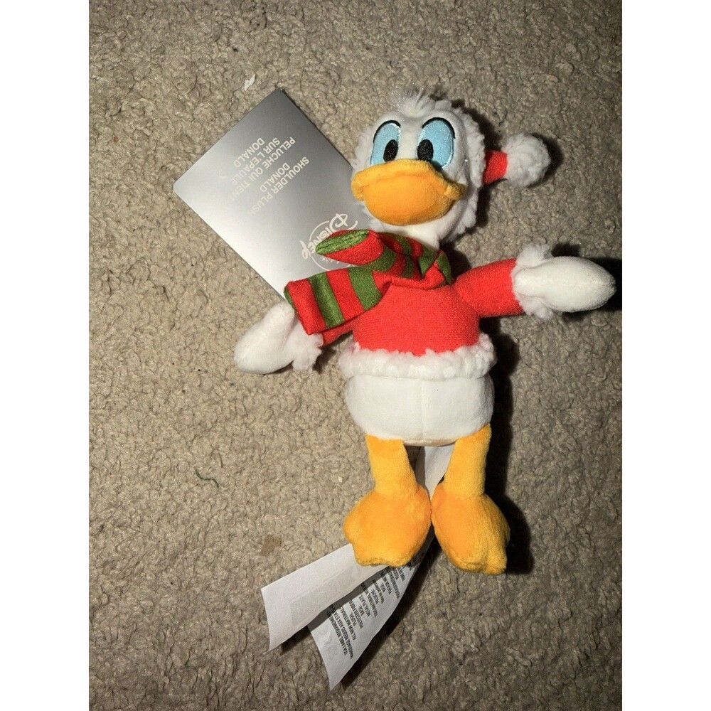 Disney Parks Donald Duck Christmas Magnetic Shoulder Plush Soft Toy New